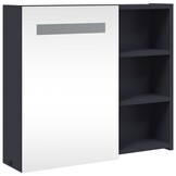 vidaXL Badkamerkast met spiegel en LED 60x13x52 cm grijs
