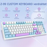 Mechanisch Gaming toetsenbord 96% Creamy, bedraad, gasketstructuur met geluidsdempend schuim, voorgeoliede lineaire schakelaars, 99 toetsen, RGB zijve
