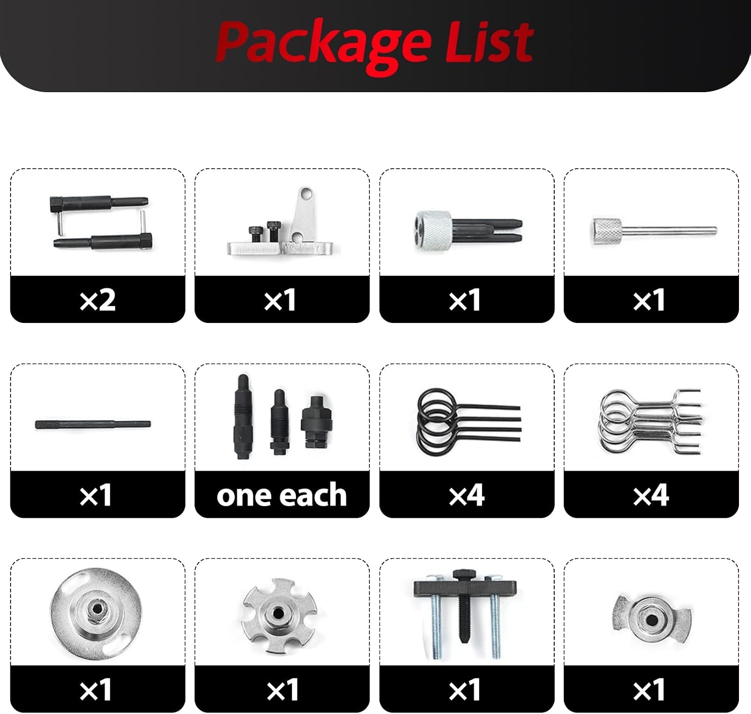 JAOGAUS Gereedschap voor de motor nokkenasinstelling, koolstofstaal, compatibel met Audi A6L 2.7, Q7 3.0TDi, 4.0 4.2Tdi V8 CRD A8, A6, A5, A4, Q5, Q7