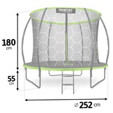 Trampoline 252 cm - met veiligheidsnet 252cm - Profiel 8ft - Neo-Sport