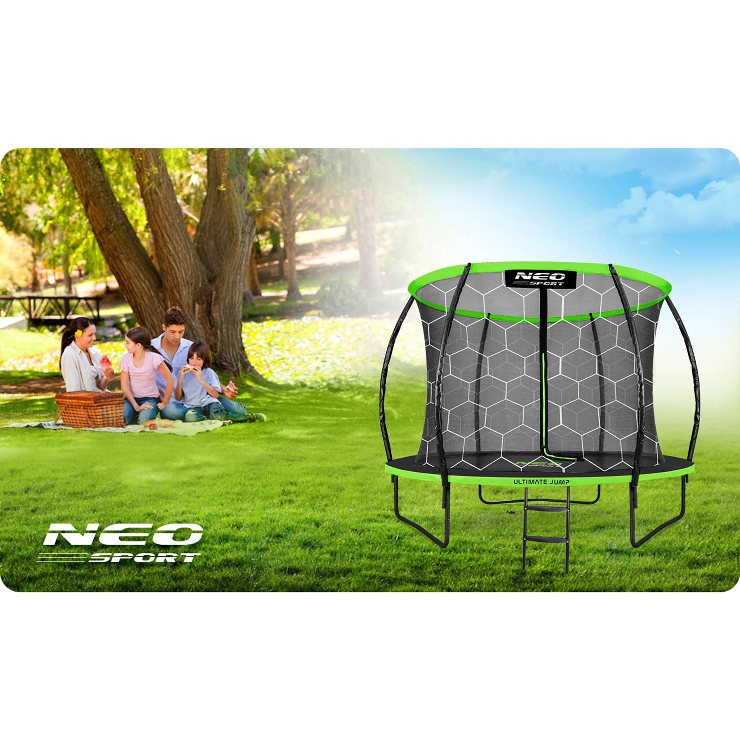 Trampoline 252 cm - met veiligheidsnet 252cm - Profiel 8ft - Neo-Sport