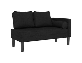 Zwarte Chaise Longue met Kussens - 35% Korting