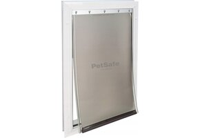 XL Aluminium Hondenluik Wit | Weerbestendig met Magneetsluiting | -35%