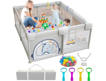 YELETY XL Baby Box - 180 x 200 cm - Dino Design - Inclusief 60 ballen