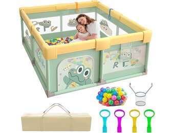 Baby Speelpark 180x200cm Timsah | 34% Korting | Inclusief Ballen & Tas