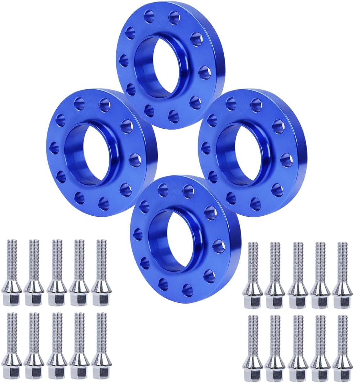 Pindex 4x wielbandverbreders 5x120 15mm 20mm voor BMW E82 E88 E36 E46 E90 E91 E92 E93 E28 E34 E60 E23 E32, auto afstandsschijven met 20 wielschroeven M12X1.5