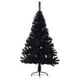 Zwarte Kunstkerstboom 120 cm, Halfrond PVC met Standaard - 77% Korting!