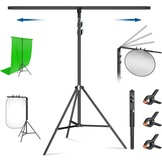 soonpho T-vormige achtergrondstandaard, 2,68 x 2,06 m, statiefstandaard, fotoachtergrond voor fotostudio, portret, productfotografie - Maat 2.6M