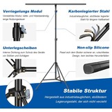 soonpho T-vormige achtergrondstandaard, 2,68 x 2,06 m, statiefstandaard, fotoachtergrond voor fotostudio, portret, productfotografie - Maat 2.6M