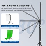 soonpho T-vormige achtergrondstandaard, 2,68 x 2,06 m, statiefstandaard, fotoachtergrond voor fotostudio, portret, productfotografie - Maat 2.6M