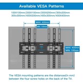 Kantelbare tv-muurbeugel voor de meeste platte en gebogen LCD-, OLED- en plasma-tv's van 26-55 inch – tv-houder met VESA Max van 400 x 400 mm, maximale capaciteit van 60 kg