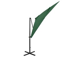 Zweefparasol met LED-verlichting 250 cm Groen - 34% Korting!