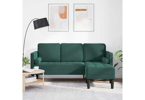 Donkergroene Polyester Hoekbank met Kussen - 35% Korting!