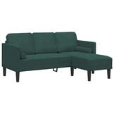 vidaXL Bankstel met kussen Donkergroen Polyester