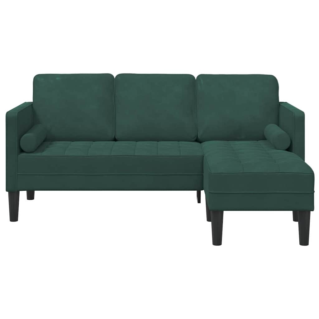 vidaXL Bankstel met kussen Donkergroen Polyester