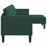 vidaXL Bankstel met kussen Donkergroen Polyester