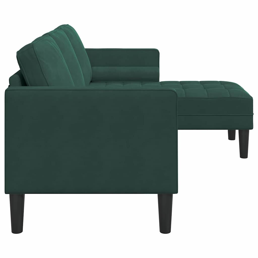 vidaXL Bankstel met kussen Donkergroen Polyester