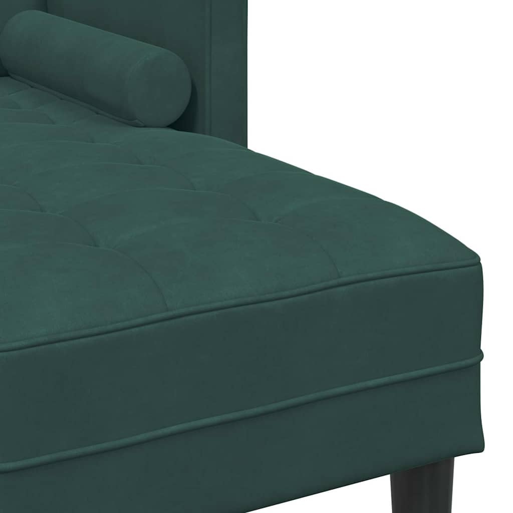 vidaXL Bankstel met kussen Donkergroen Polyester