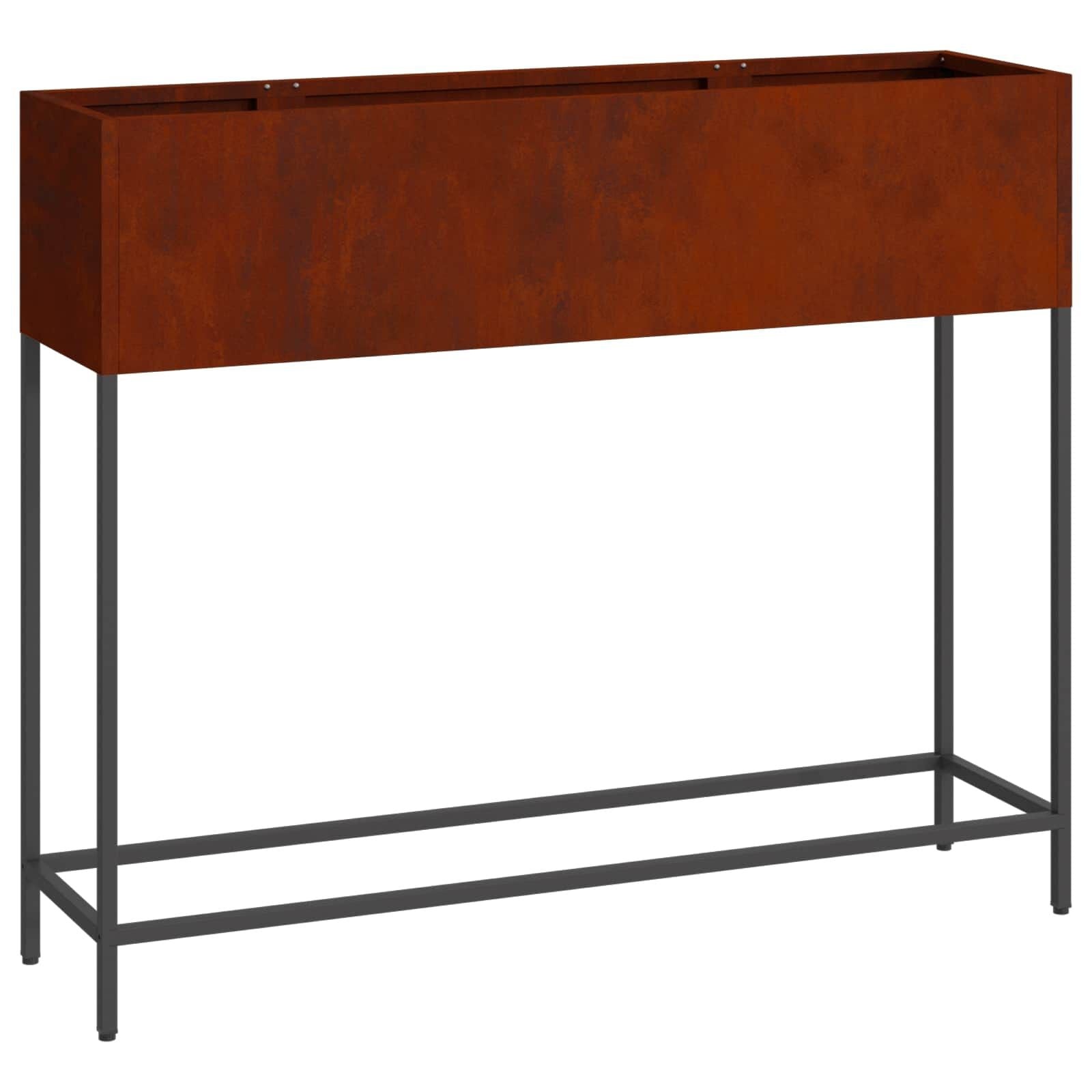 vidaXL Verhoogde Tuin Plantbak Roestig 100 x 26 x 82 cm Cortenstaal