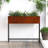 vidaXL Verhoogde Tuin Plantbak Roestig 100 x 26 x 82 cm Cortenstaal