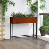vidaXL Verhoogde Tuin Plantbak Roestig 100 x 26 x 82 cm Cortenstaal