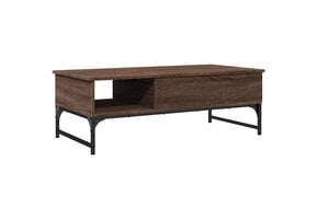 Salontafel 100x50x35 cm Bewerkt Hout & Metaal - Bruin Eiken (58% Korting)