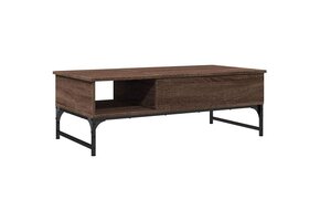 Salontafel 100x50x35 cm bruin eiken, bewerkt hout & metaal (62% korting)