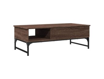 vidaXL Salontafel 100x50x35 cm bewerkt hout en metaal bruin eikenkleur