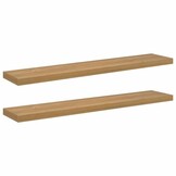 vidaXL Wandplank 2 st Bruin 120 x 23,5 x 3,8 cm Bewerkt hout
