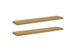 vidaXL Wandplank 2 stuks Bruin - 120 cm - Bewerkt Hout (29% Korting)
