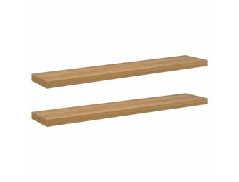 vidaXL Wandplank 2 st Bruin 120 x 23,5 x 3,8 cm Bewerkt hout