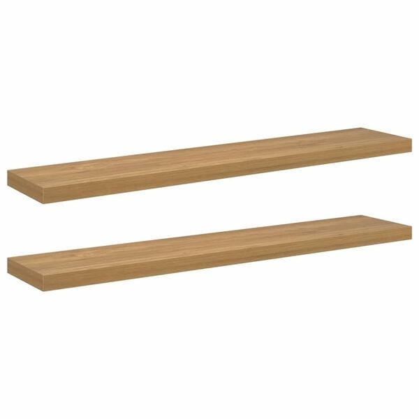 vidaXL Wandplank 2 st Bruin 120 x 23,5 x 3,8 cm Bewerkt hout