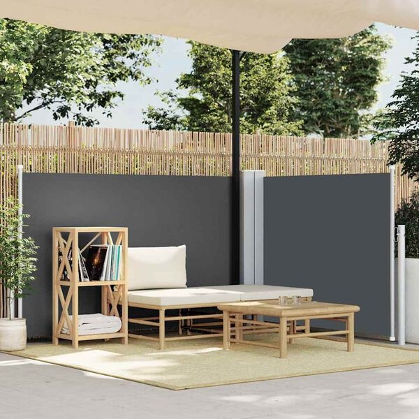 vidaXL Windscherm uittrekbaar 120x600 cm antraciet