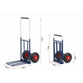 Steekwagen - steekkar - opvouwbaar - tot 150 kg - blauw