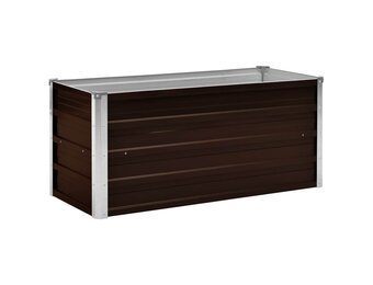 vidaXL Plantenbak verhoogd 100x40x45 cm gegalvaniseerd staal bruin