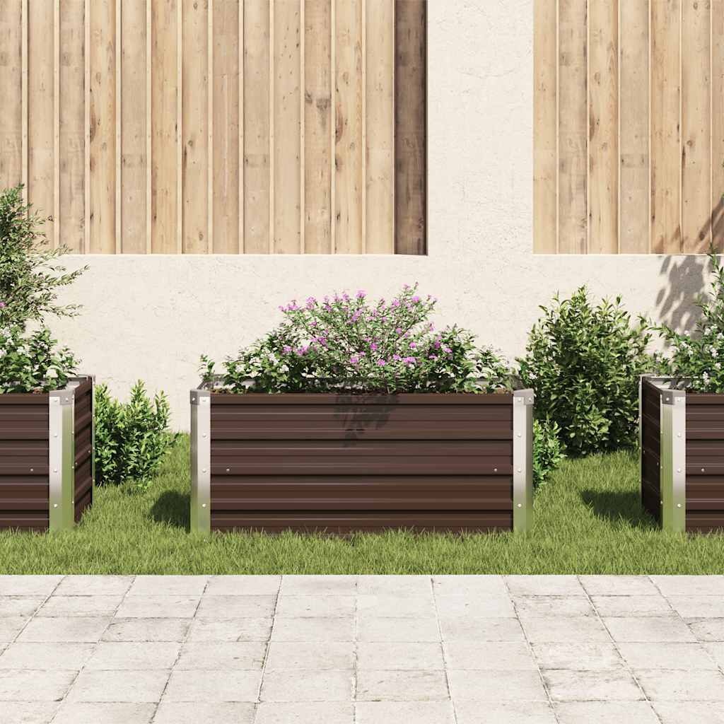vidaXL Plantenbak verhoogd 100x40x45 cm gegalvaniseerd staal bruin