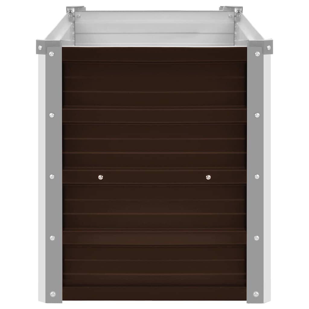 vidaXL Plantenbak verhoogd 100x40x45 cm gegalvaniseerd staal bruin