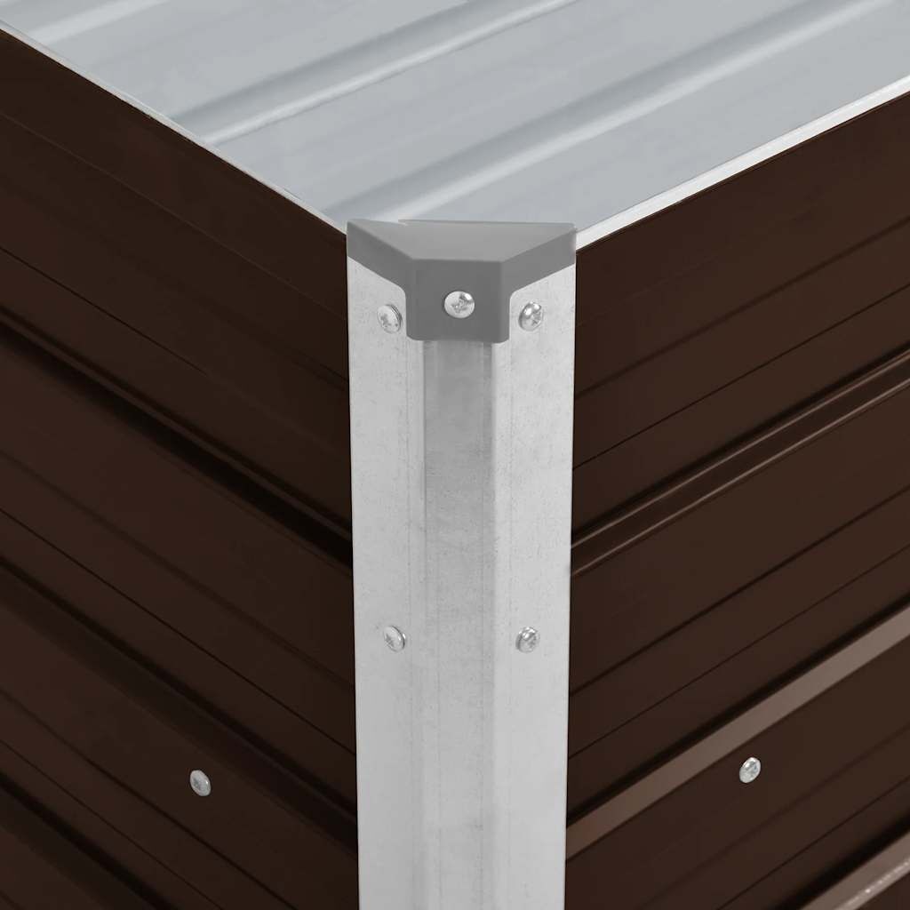vidaXL Plantenbak verhoogd 100x40x45 cm gegalvaniseerd staal bruin