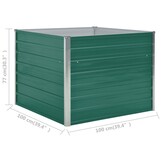 Plantenbak Verhoogd Staal Groen 100x100x77 cm - 40% Korting