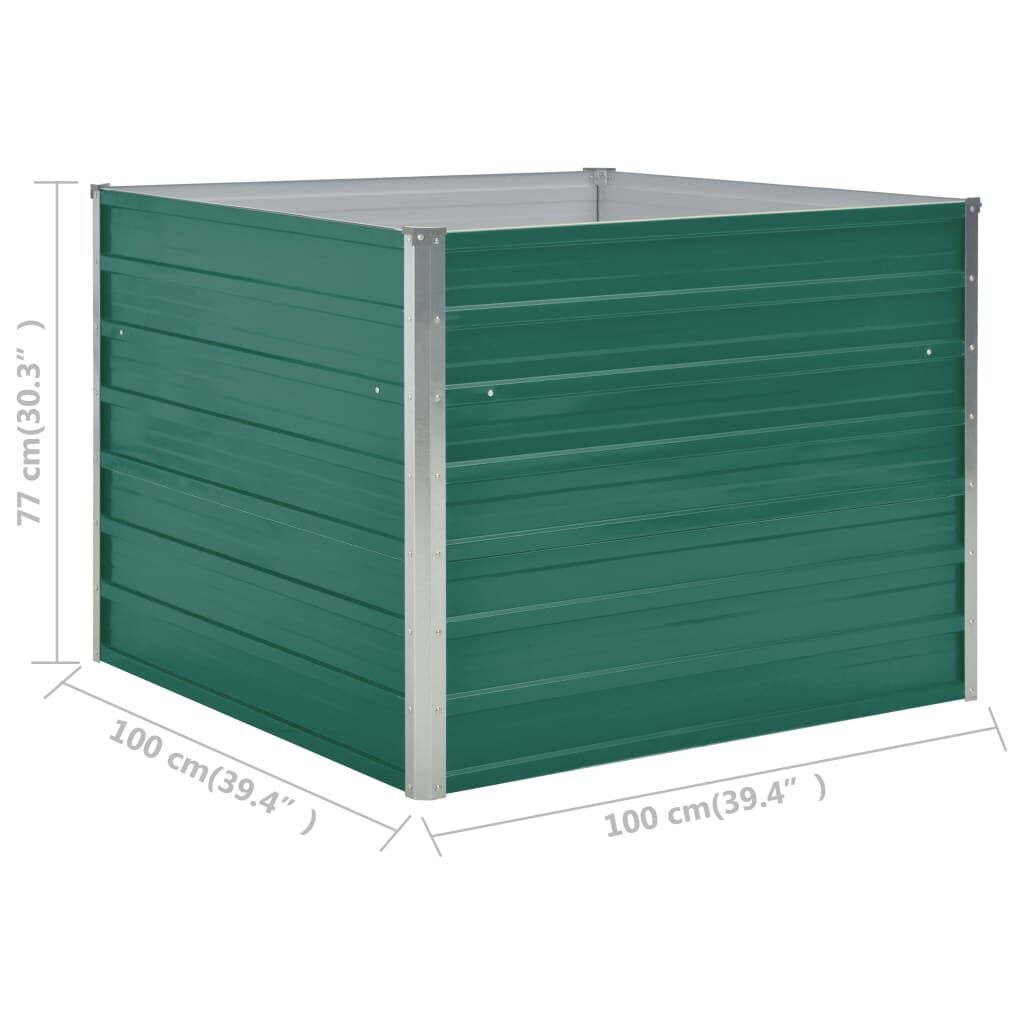 Plantenbak Verhoogd Staal Groen 100x100x77 cm - 40% Korting