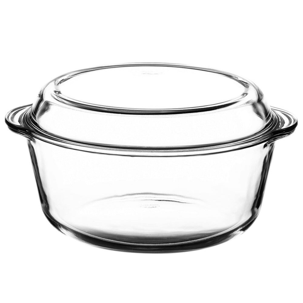 Glazen Braadpan Ovenschaal Rond 5 Liter met Deksel | Oven Magnetron Vriezer Vaatwasser geschikt | 25 cm