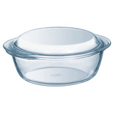 Glazen Braadpan Ovenschaal Rond 5 Liter met Deksel | Oven Magnetron Vriezer Vaatwasser geschikt | 25 cm