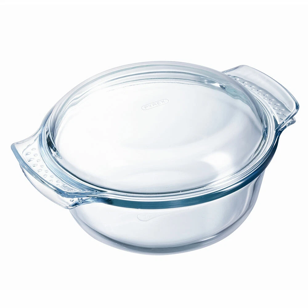 Glazen Braadpan Ovenschaal Rond 5 Liter met Deksel | Oven Magnetron Vriezer Vaatwasser geschikt | 25 cm