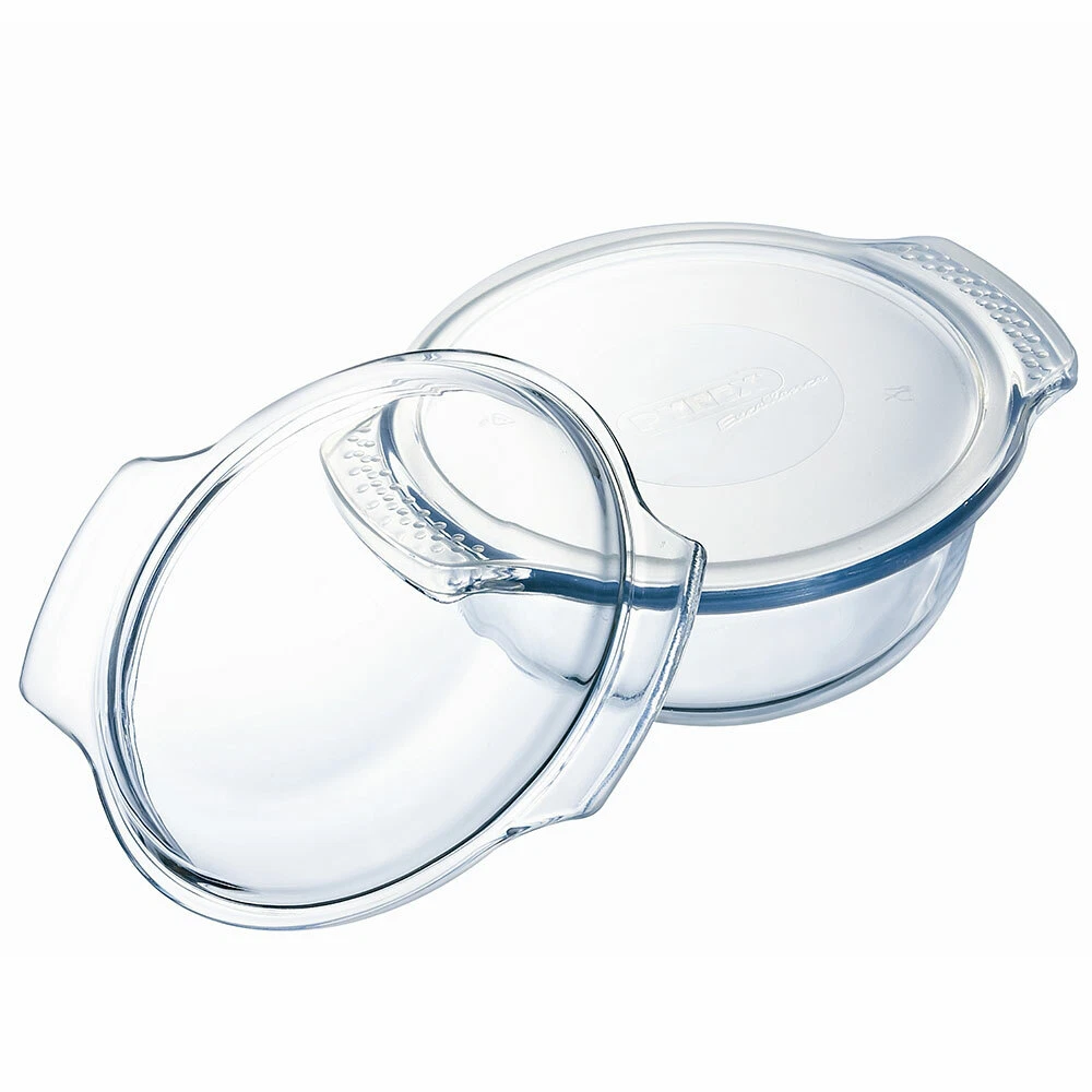 Glazen Braadpan Ovenschaal Rond 5 Liter met Deksel | Oven Magnetron Vriezer Vaatwasser geschikt | 25 cm