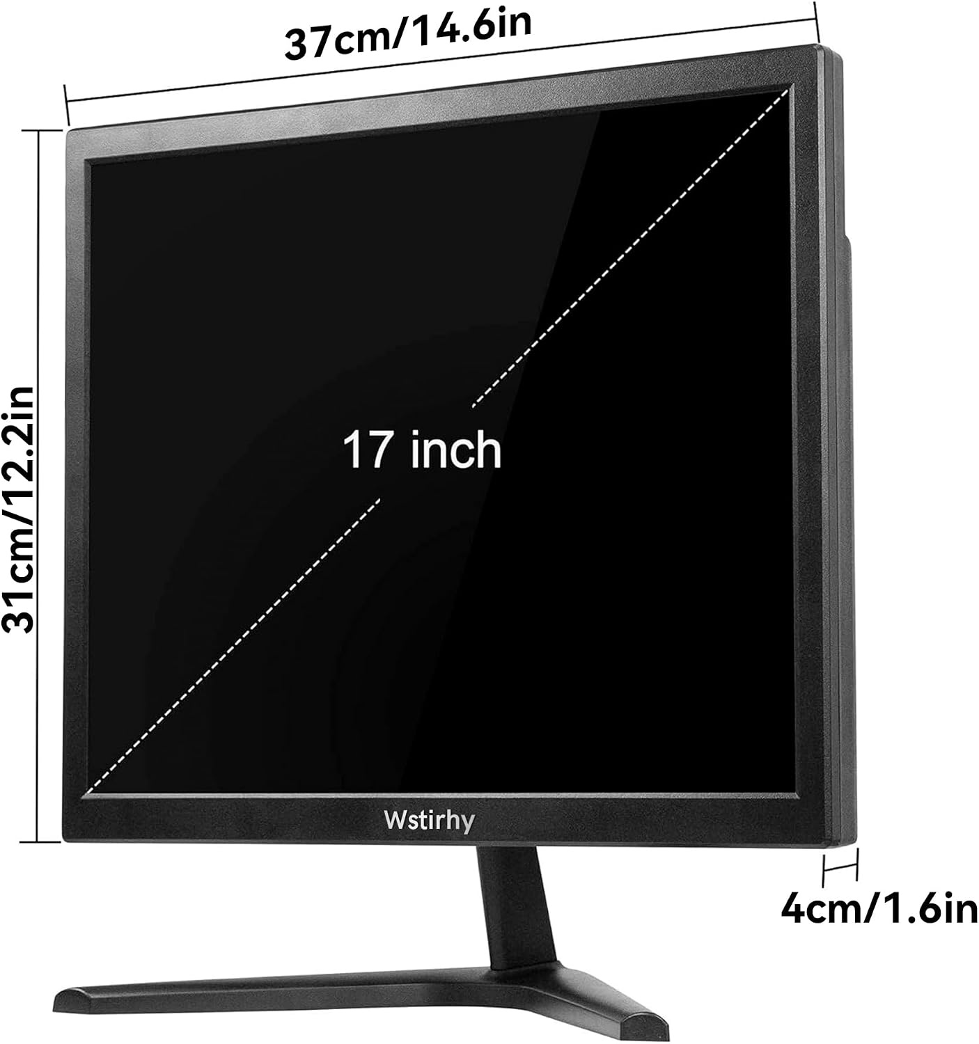 Wstirhy 17 inch LED Monitor 1280 x 1024 HDMI VGA - Zwart