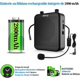Draagbare spraakversterker met microfoon, hoofdtelefoon, 30 W, oplaadbare batterij, 2800 mAh, krachtig geluidssysteem voor leraren, gidsen, trainers, presentatoren