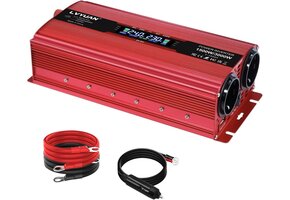 Spanningsomvormer 24V naar 230V - 1500W (3000W piek) - Rood - 30% Korting