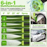 VOERJIA Accu-hogedrukreiniger 21 V (70 bar piek), mobiel reinigingsapparaat met 2 x 4,0 Ah accu's, 400 l/h debiet en 6-in-1 mondstuk, draagbaar voor auto en tuin, groen