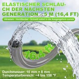 VOERJIA Accu-hogedrukreiniger 21 V (70 bar piek), mobiel reinigingsapparaat met 2 x 4,0 Ah accu's, 400 l/h debiet en 6-in-1 mondstuk, draagbaar voor auto en tuin, groen