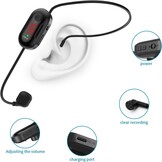 Draagbare Spraakversterker Draadloos UHF Microfoon met 2800mAh Batterij, TF/USB-speler, FM-radio & Recorder voor Docenten, Tours, Evenementen (M-Black) - Maat M-Black